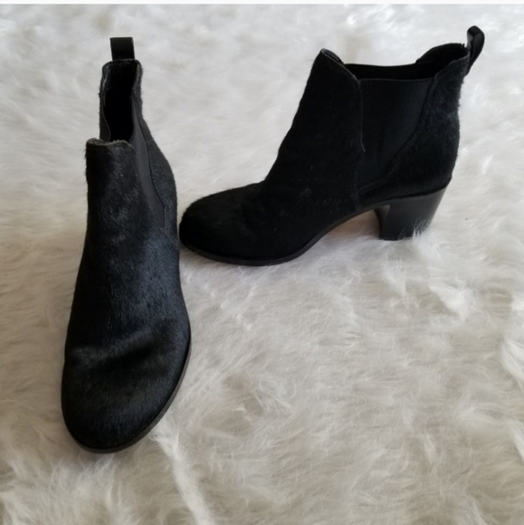 Sam Edelman Shoes - Sam Edelman Black Calf Hair Ankle Block Heel Boots